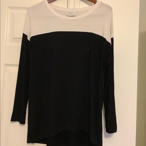 High low color block top